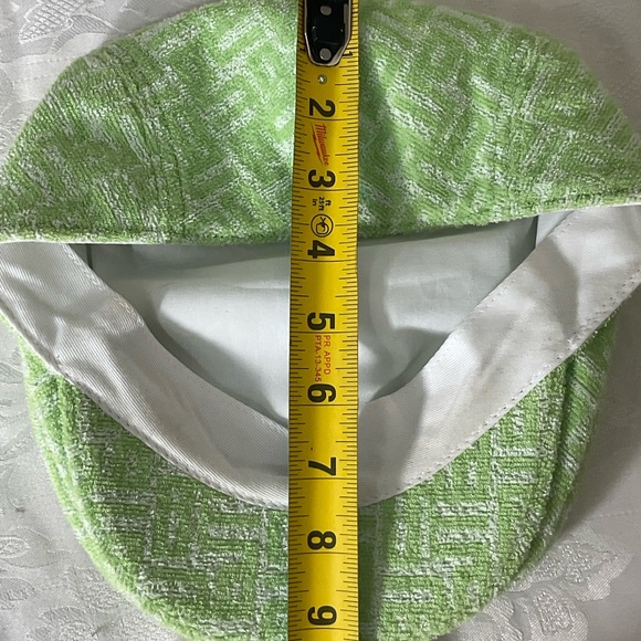 Puma Driver Flat Newsboy Cap Green White Terry Cloth One Size - Picture 7 of 7